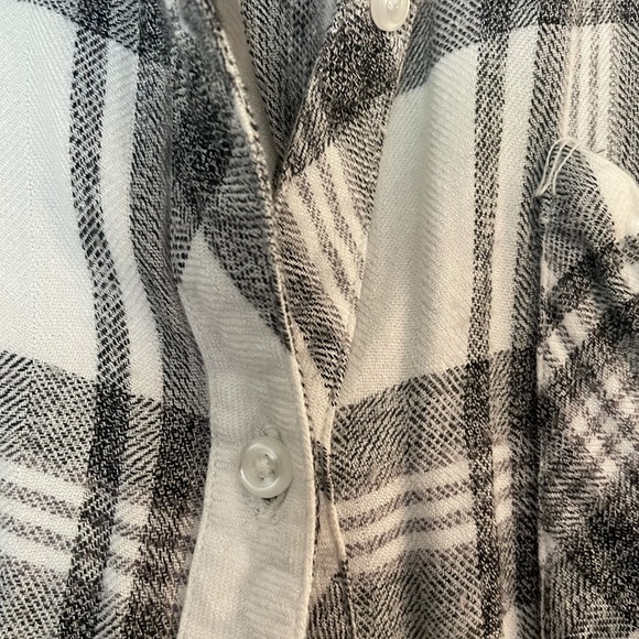 Rails white and grey cotton button down flannel - Picture 3 of 3